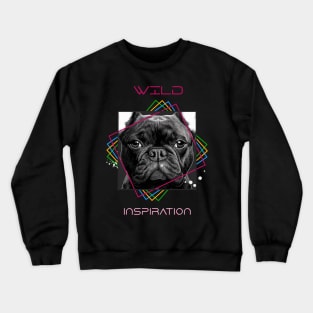 French Bulldog Dog Wild Nature Animal Illustration Art Drawing Crewneck Sweatshirt